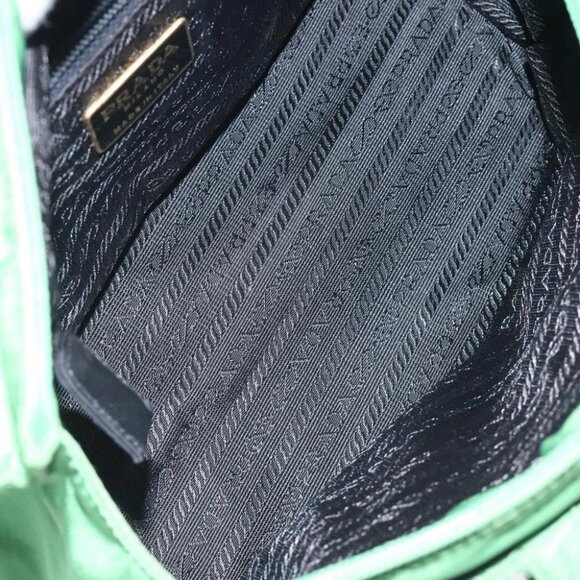 PRADA Hand Bag Nylon Green Gold - Picture 14 of 16